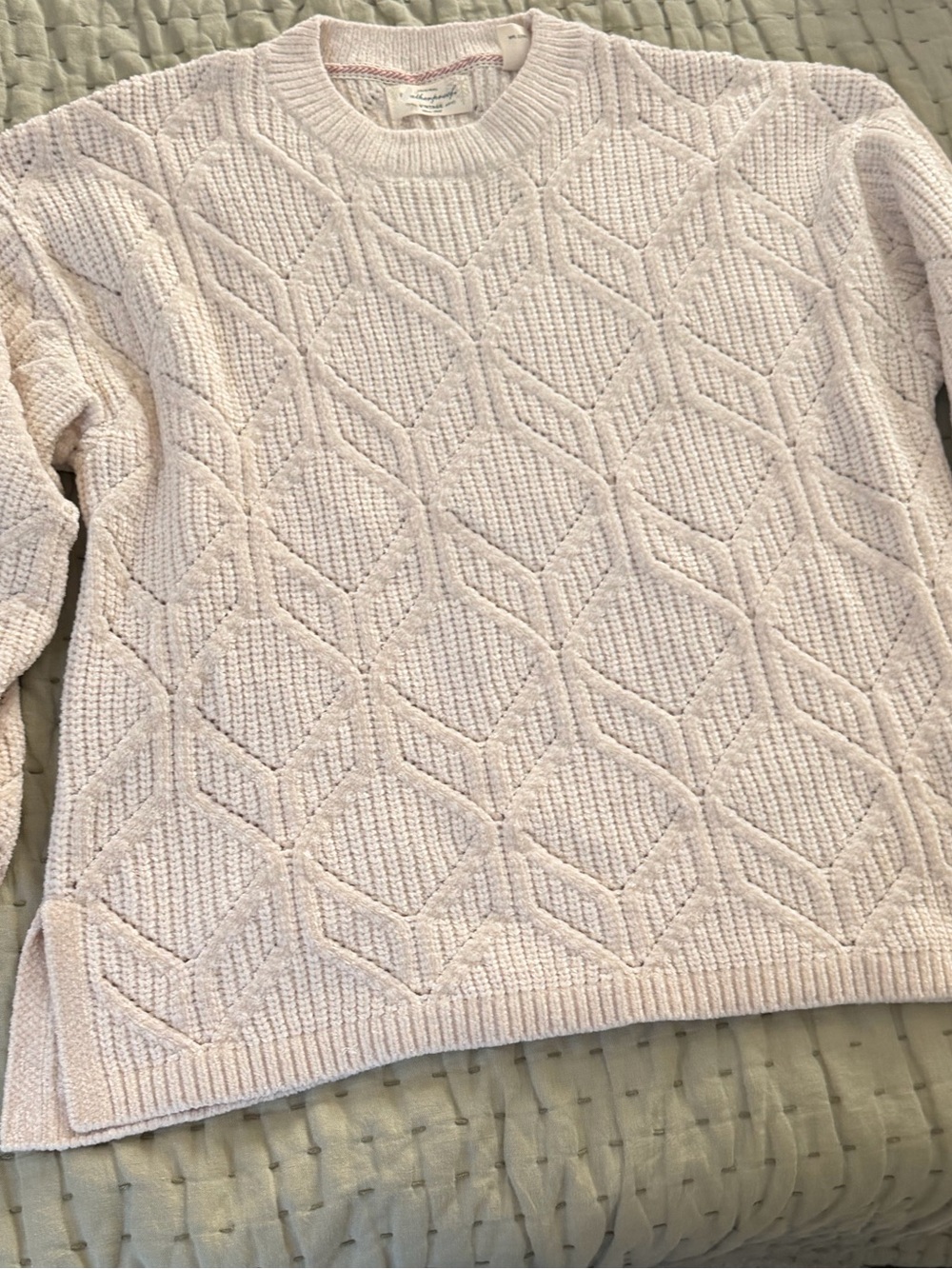 Weatherproof Cream Textured Cable-Knit Crew Sweater